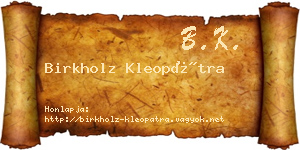 Birkholz Kleopátra névjegykártya